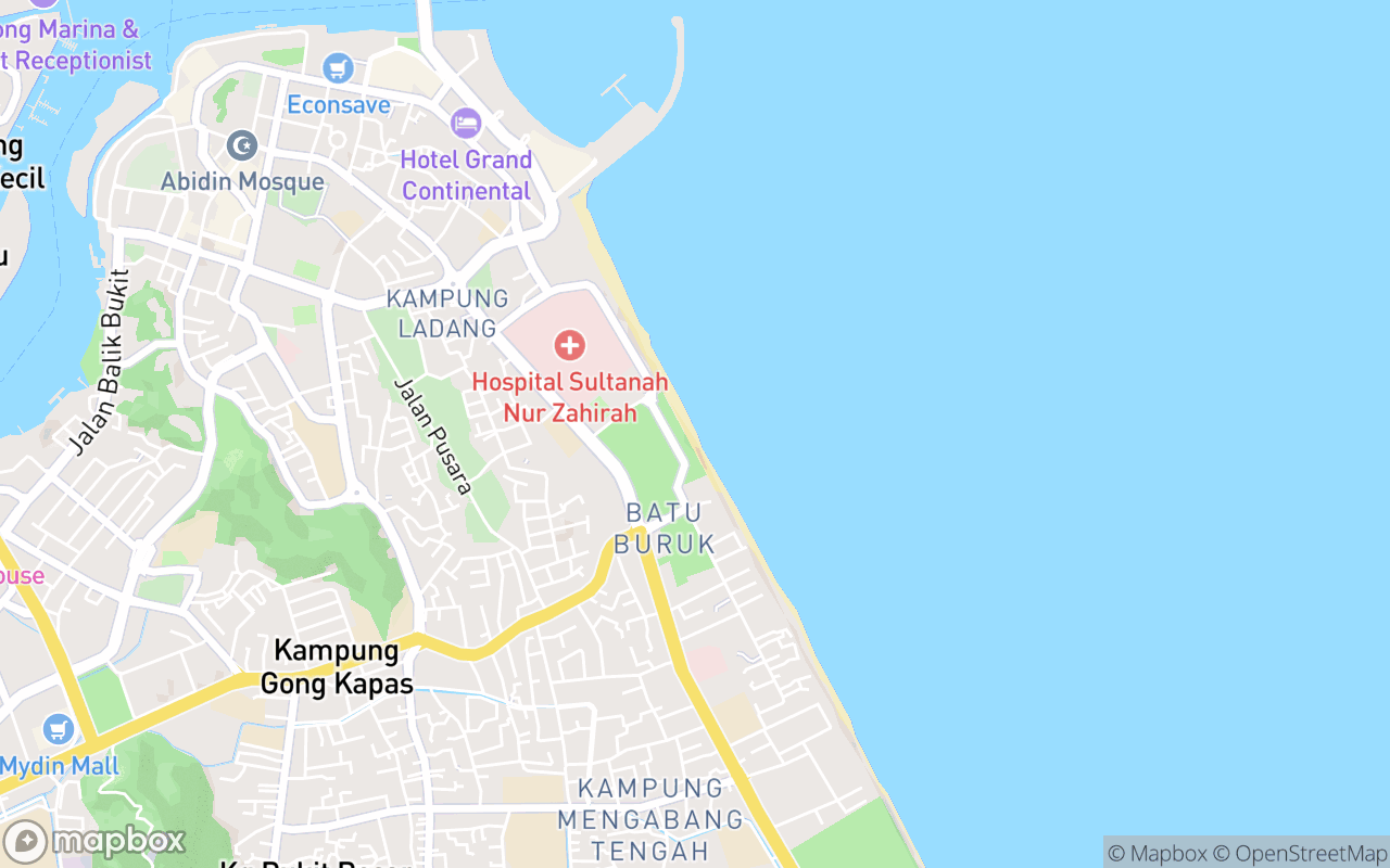 Map showing the location of Pantai Batu Burok