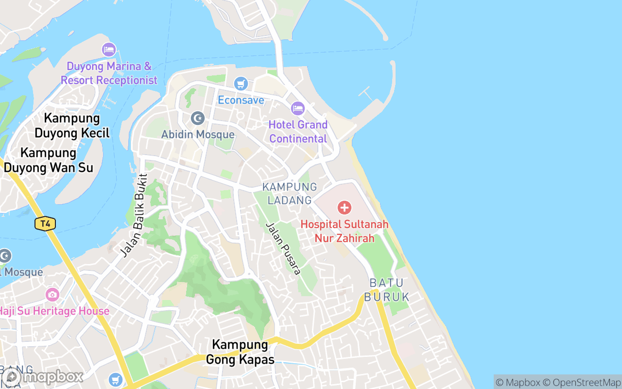 Map showing the location of Masjid Al-Muktafi Billah Shah