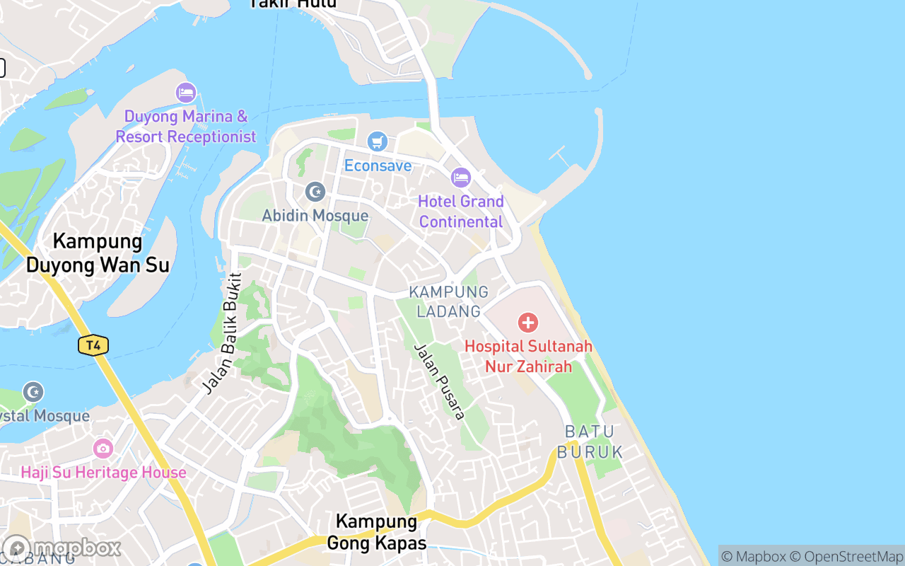 Map showing the location of Bulatan Batu Bersurat Kuala Terengganu