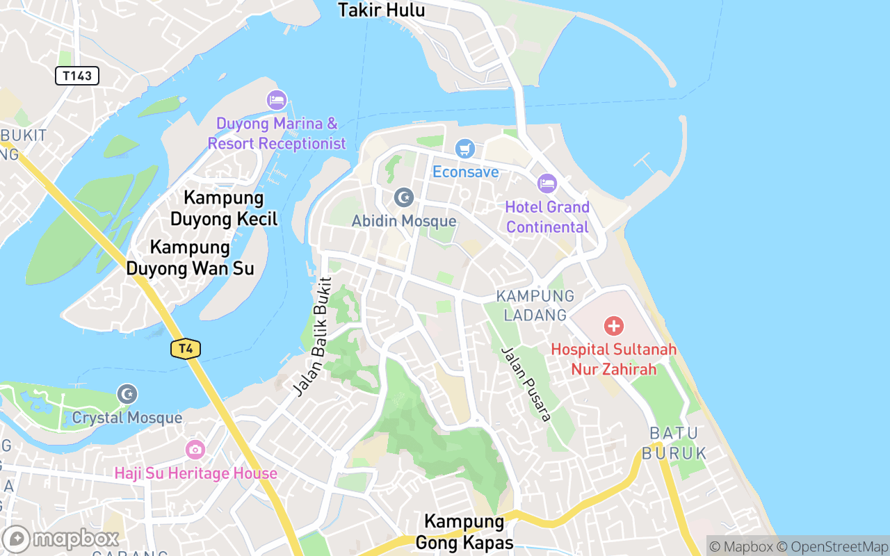 Map showing the location of Stadium Sultan Ismail Nasaruddin Shah