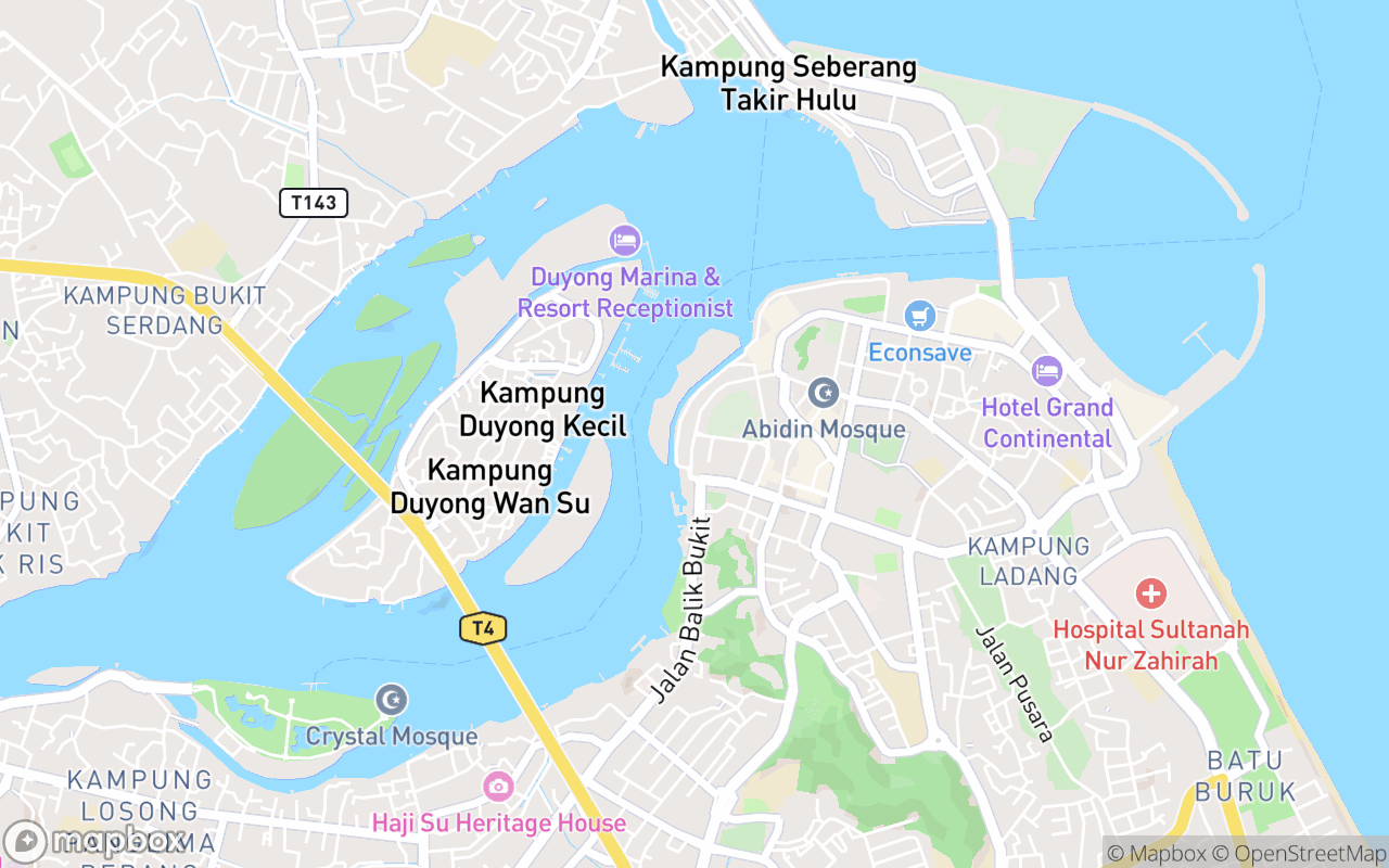 Map showing the location of Chinatown Kuala terengganu