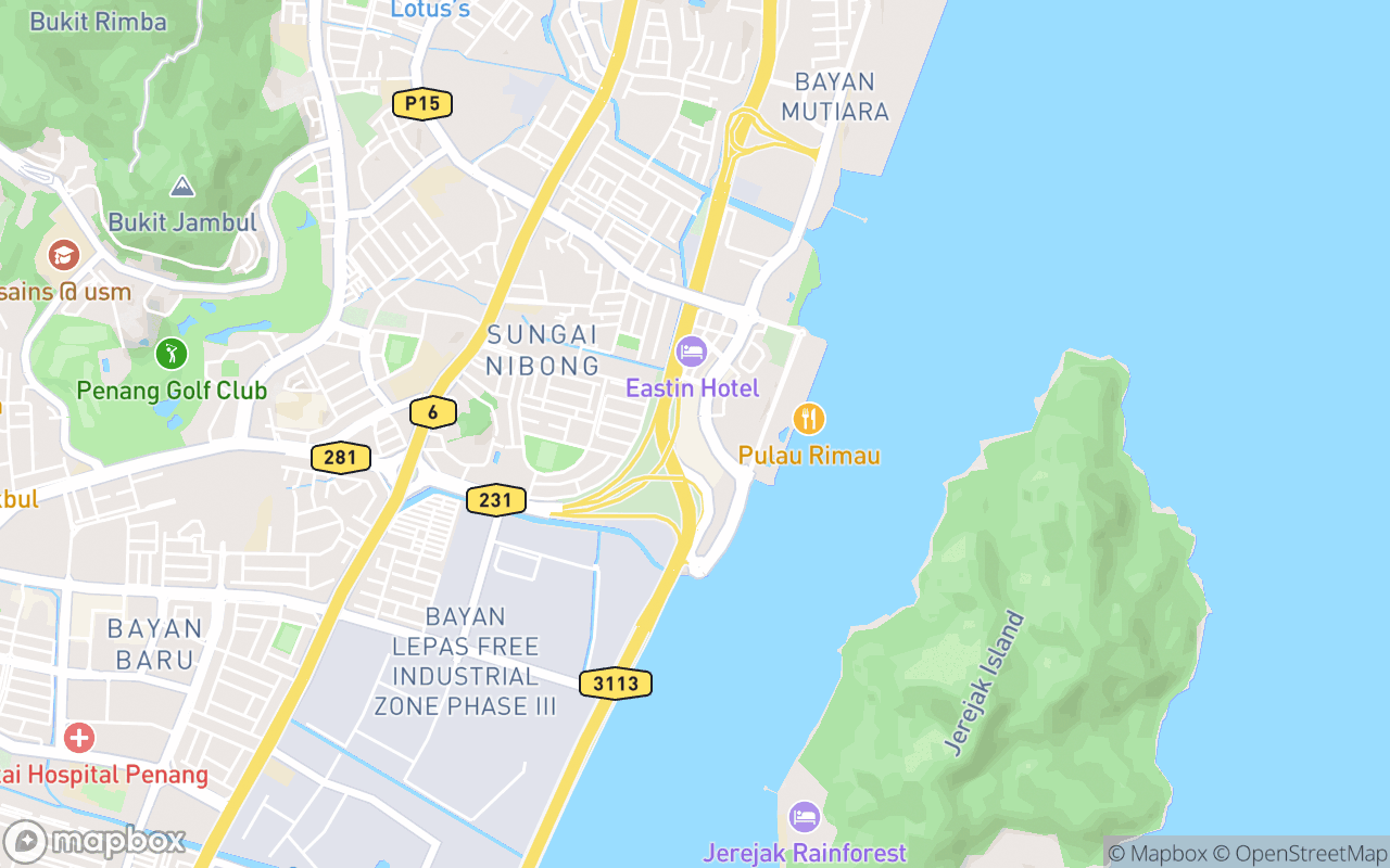 Map showing the location of Queensbay Mall