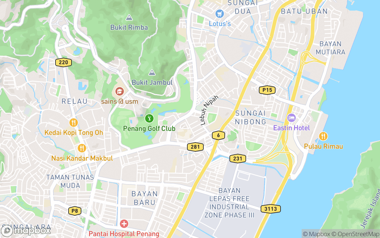 Map showing the location of AC Hotel Penang by Marriott