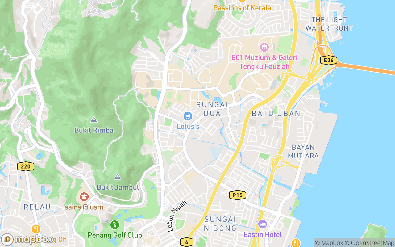 Map showing the location of Pasar Malam Sungai Dua