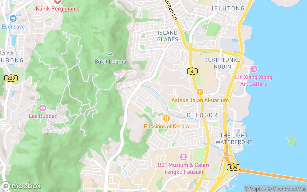 Map showing the location of Shariff Nasi Kandar