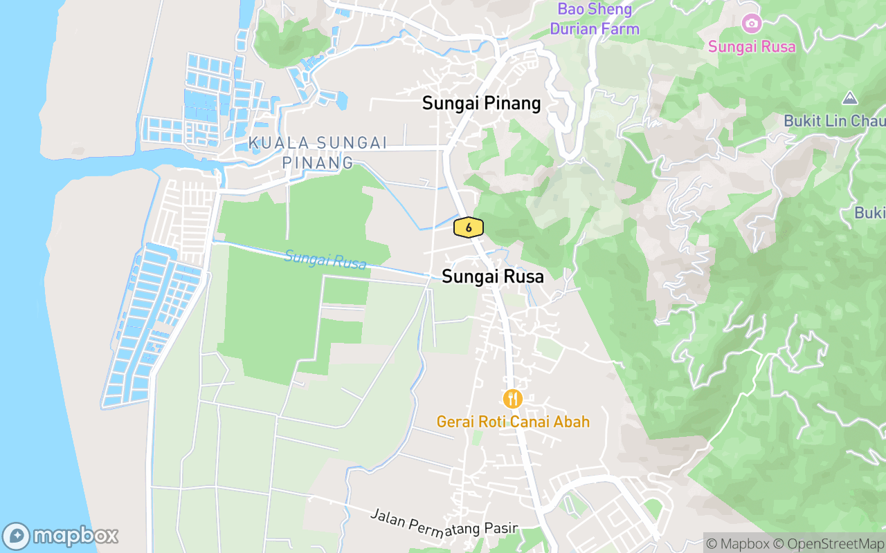 Map showing the location of Balik Pulau Cycling Tour