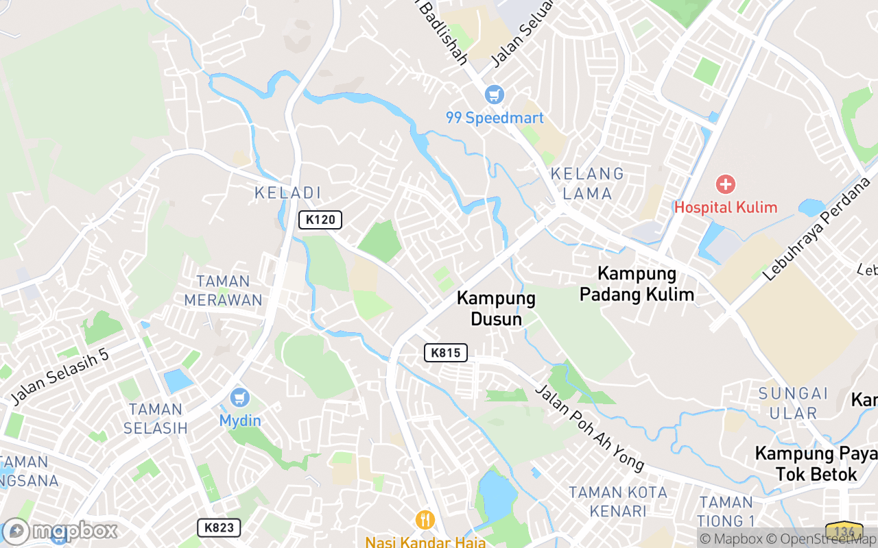 Map showing the location of Mini Stadium Keladi
