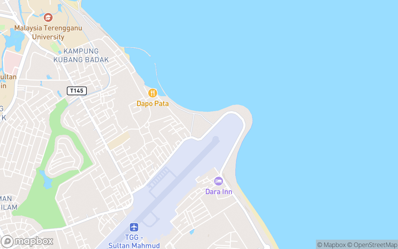 Map showing the location of Pantai Teluk Ketapang