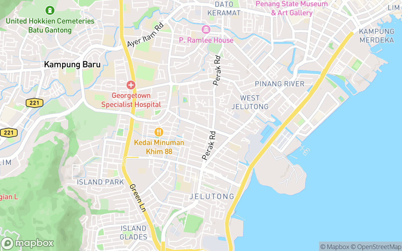 Map showing the location of Pasar Malam Van Praagh