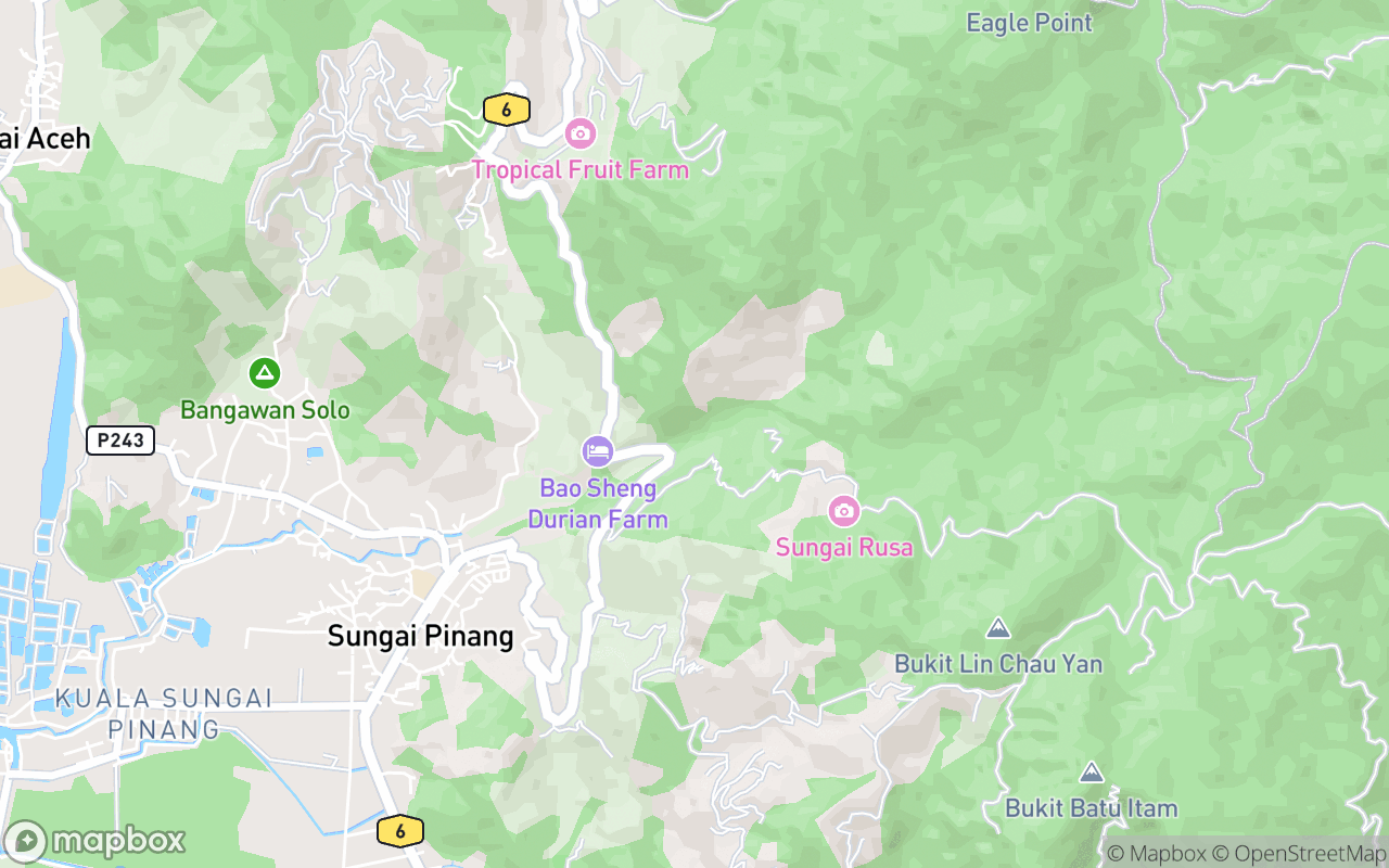 Map showing the location of Titi Kerawang Waterfalls