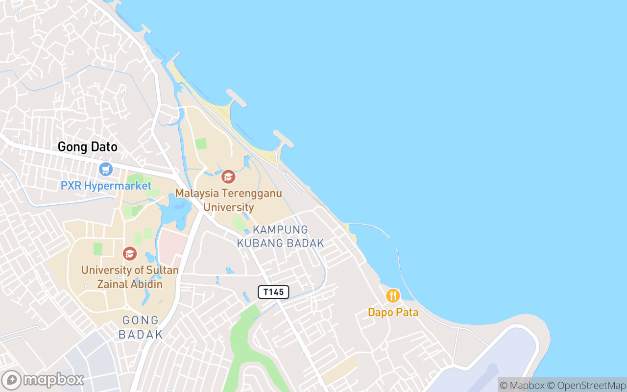 Map showing the location of Pantai Tok Jembal
