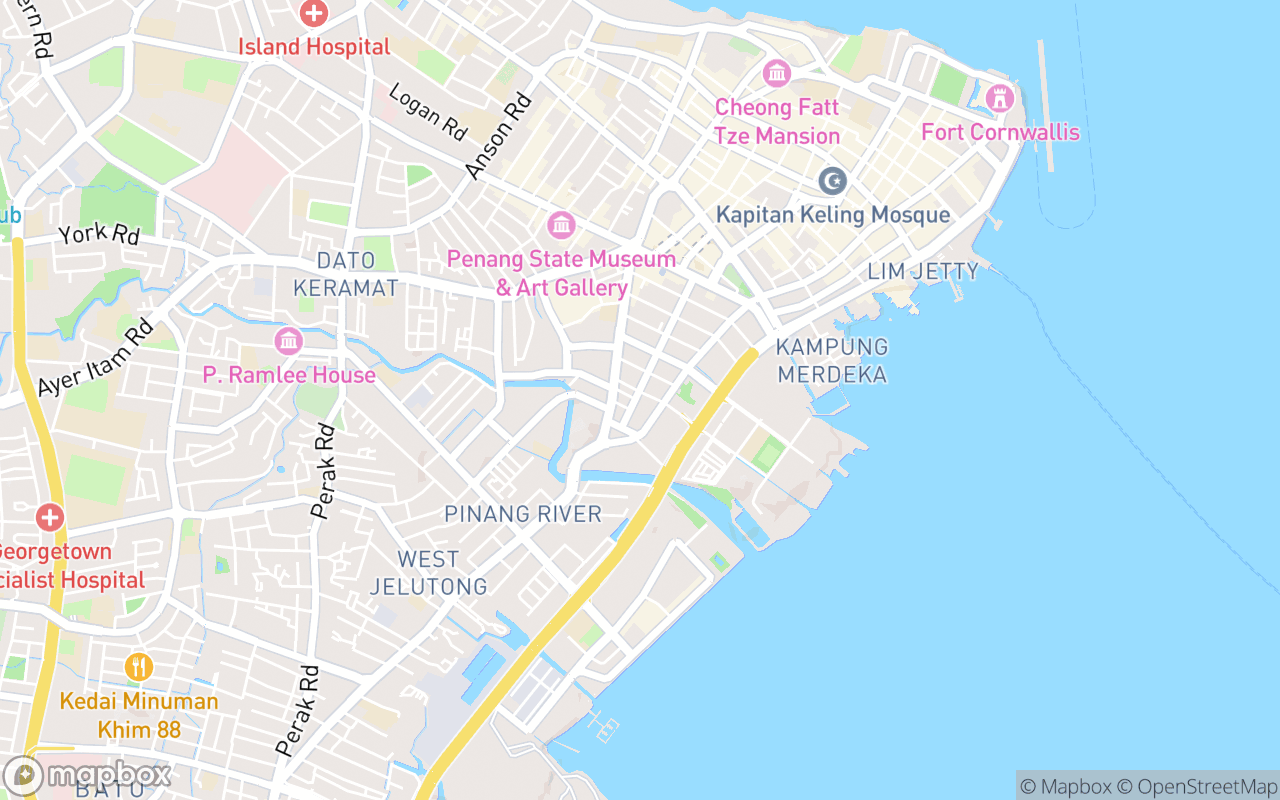 Map showing the location of Cecil Street Food Court