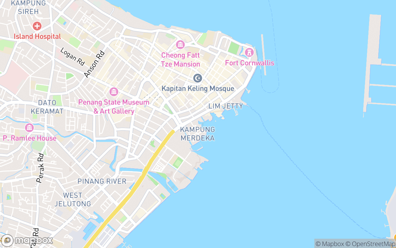 Map showing the location of Yeoh Jetty