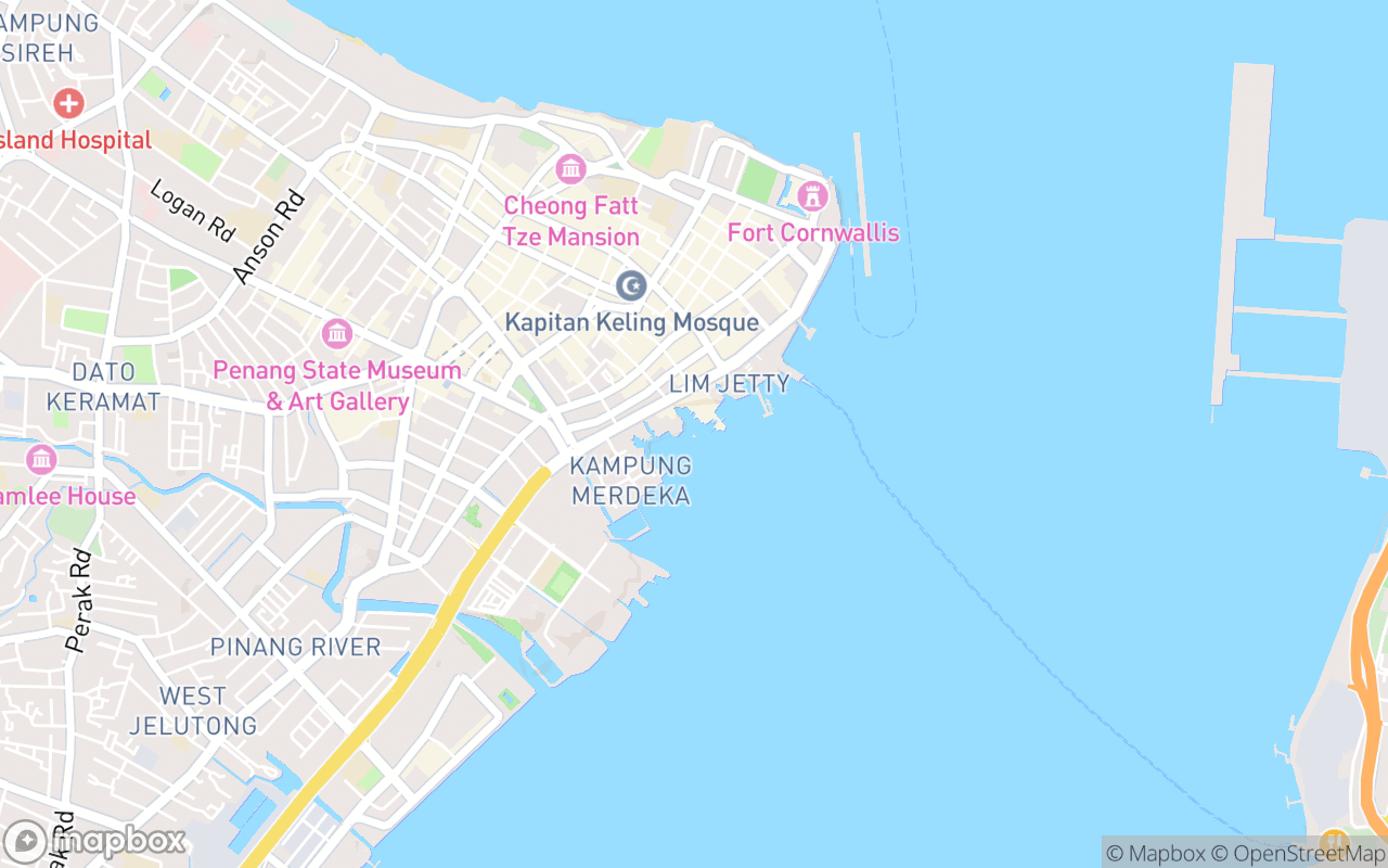 Map showing the location of Tan Jetty