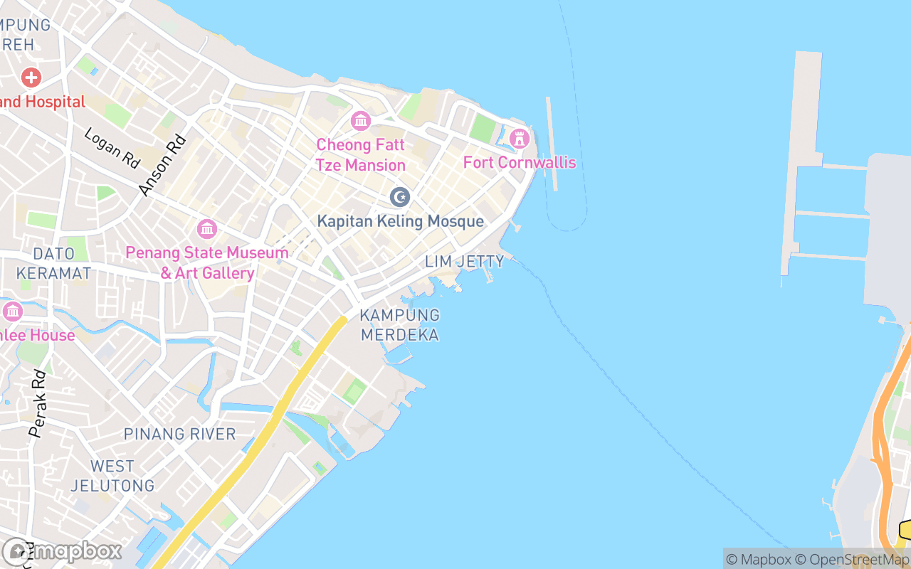 Map showing the location of Chew Jetty