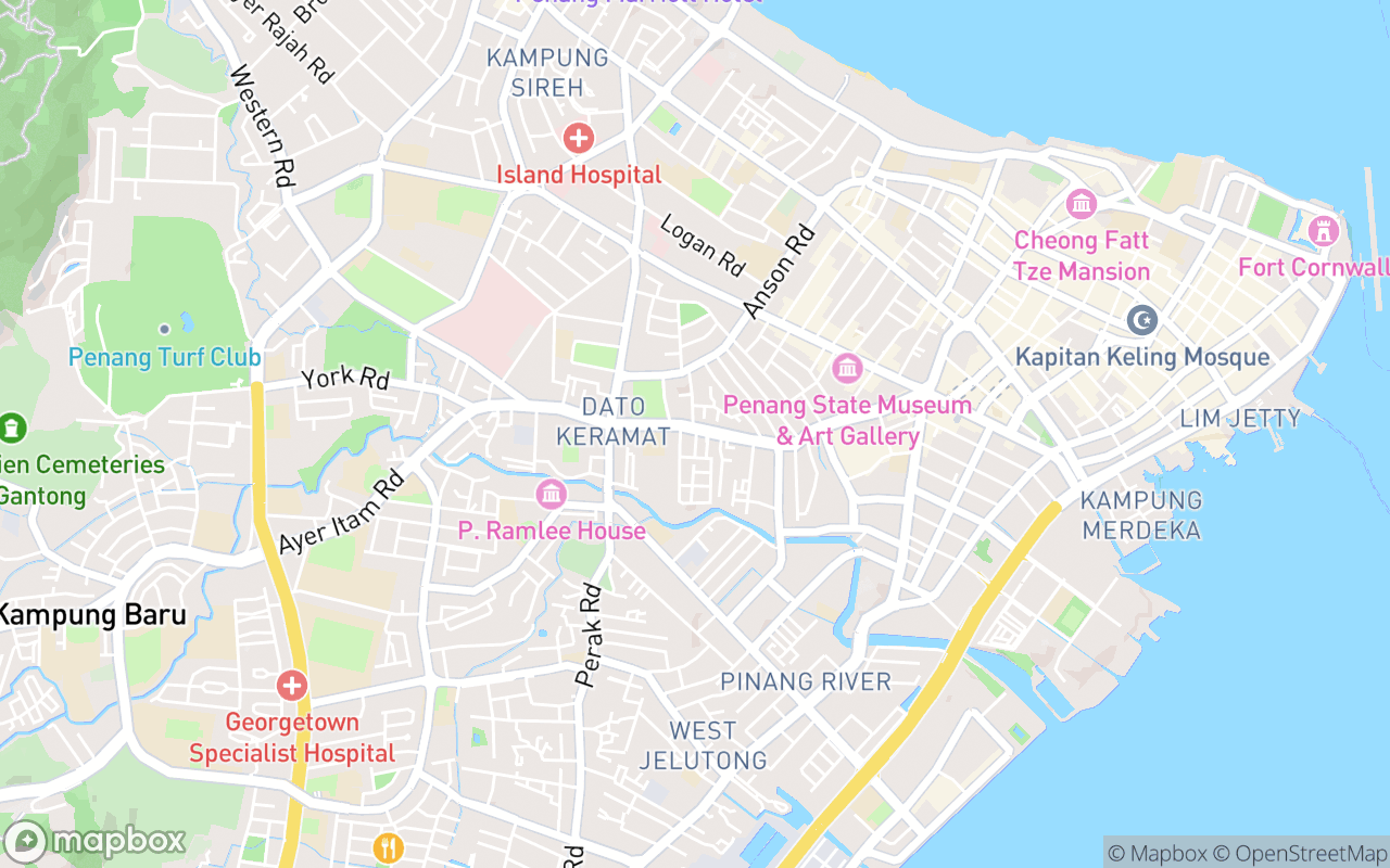 Map showing the location of Ah Leng Char Koay Teow