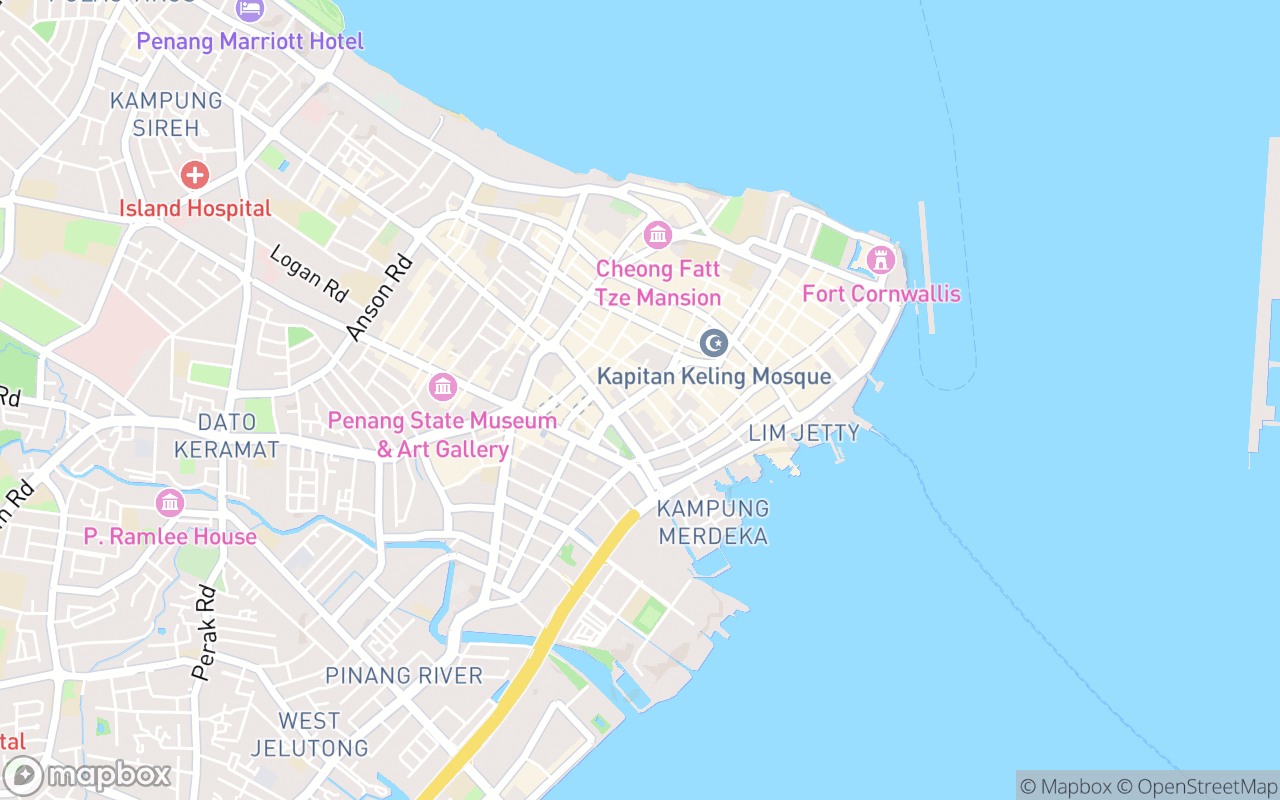 Map showing the location of Pitt Street Koay Teow Soup