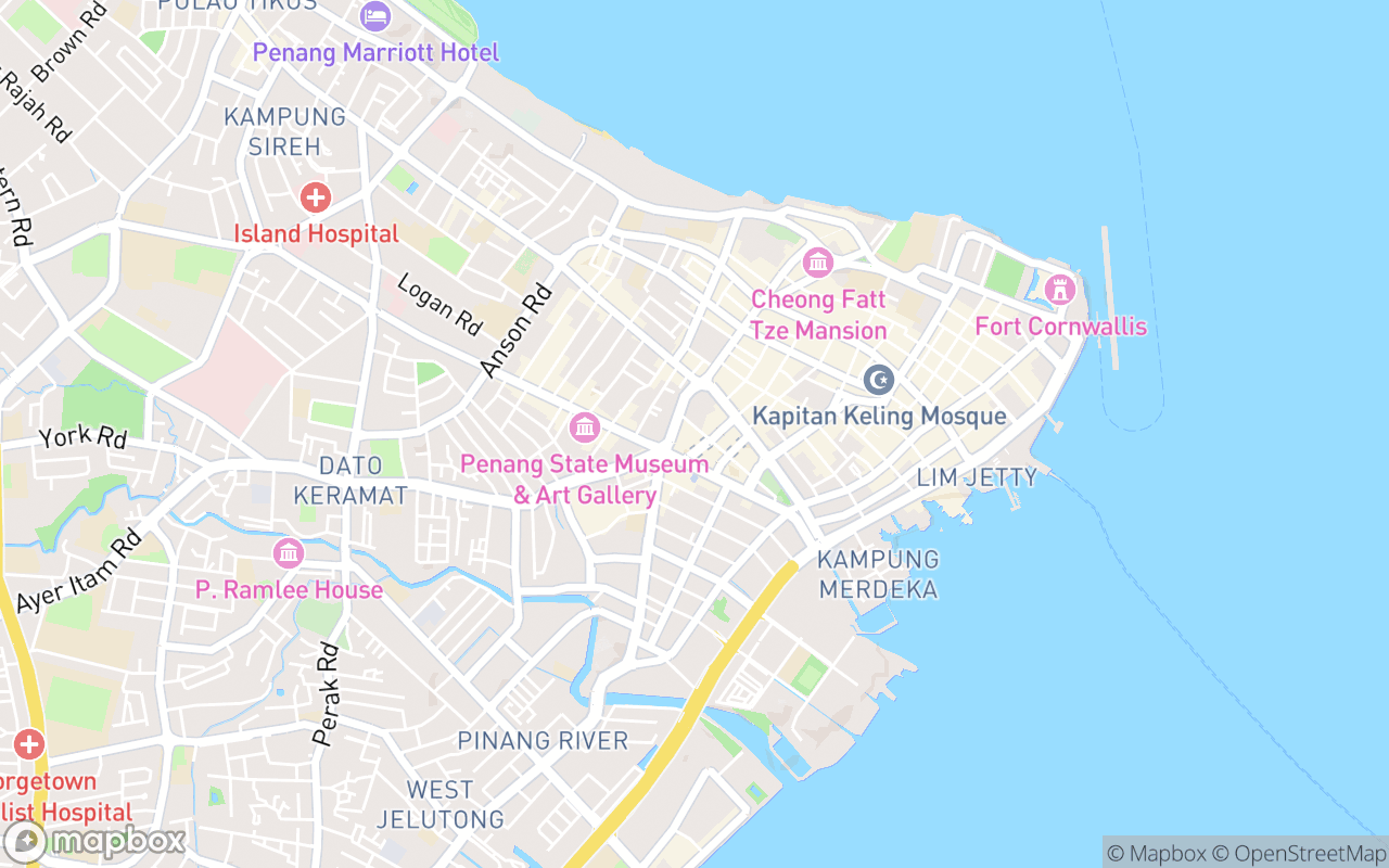 Map showing the location of KOMTAR Tower
