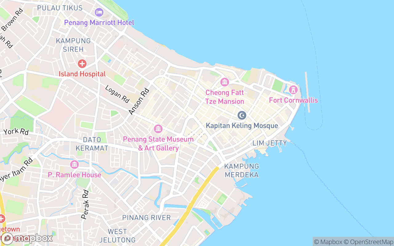 Map showing the location of QAH-WA CAFE