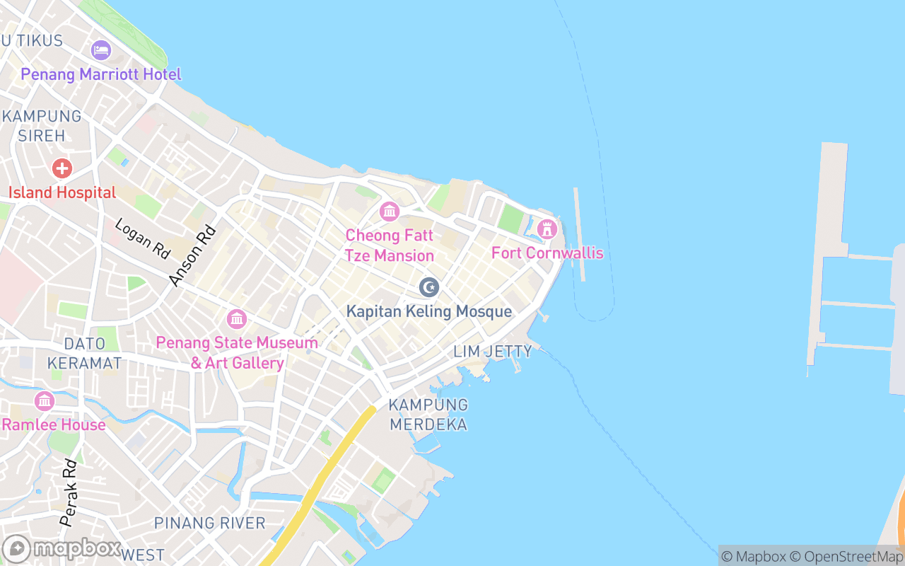 Map showing the location of Restoran Tajuddin Hussain
