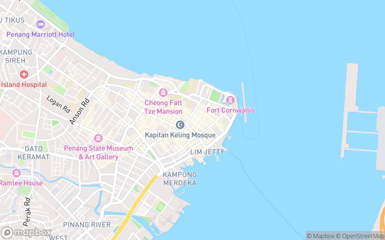 Map showing the location of Penang Famous Samosa