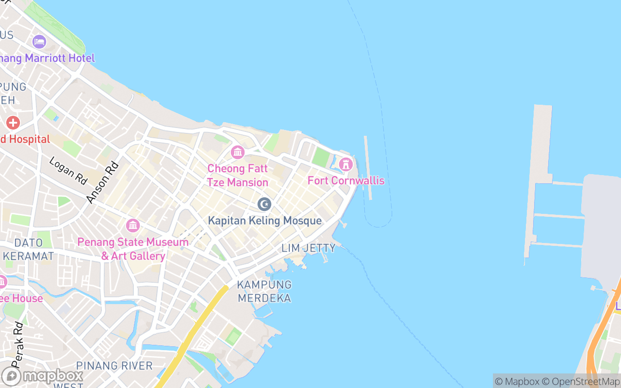 Map showing the location of Penang Peranakan Mansion