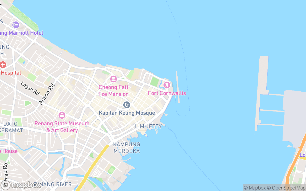 Map showing the location of Urban Daybreak Cafe George Town