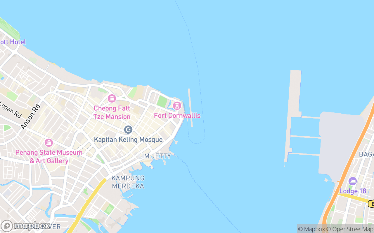 Map showing the location of Swettenham Pier Cruise Terminal