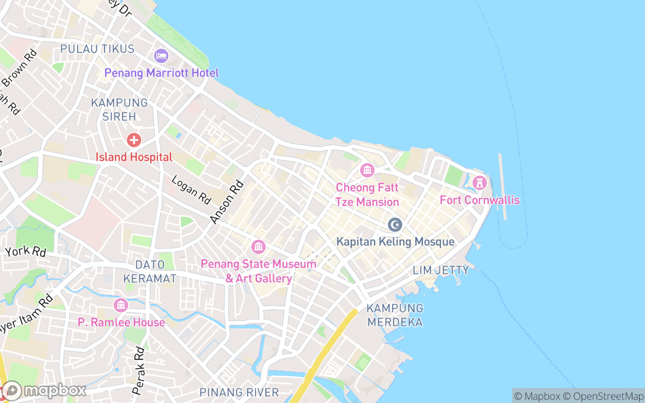 Map showing the location of Bee Hwa Cafe