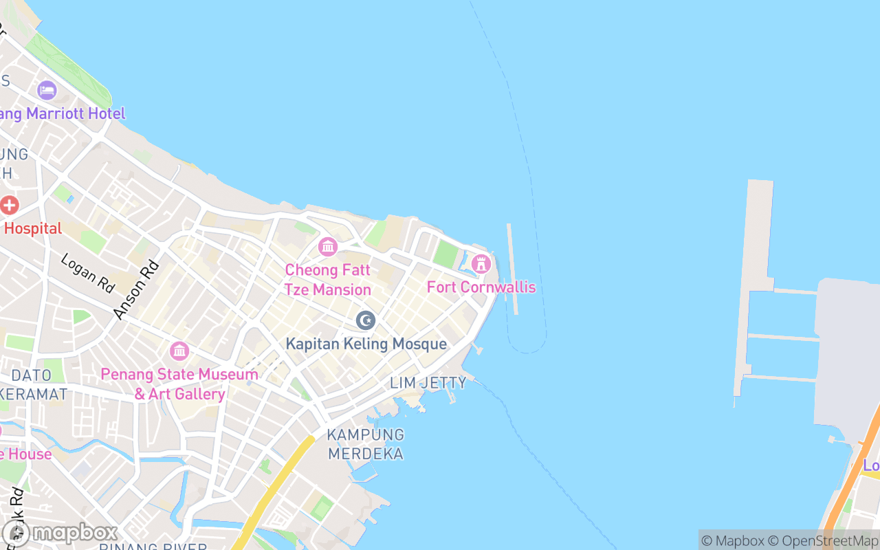 Map showing the location of Penang 3D Trick Art Museum