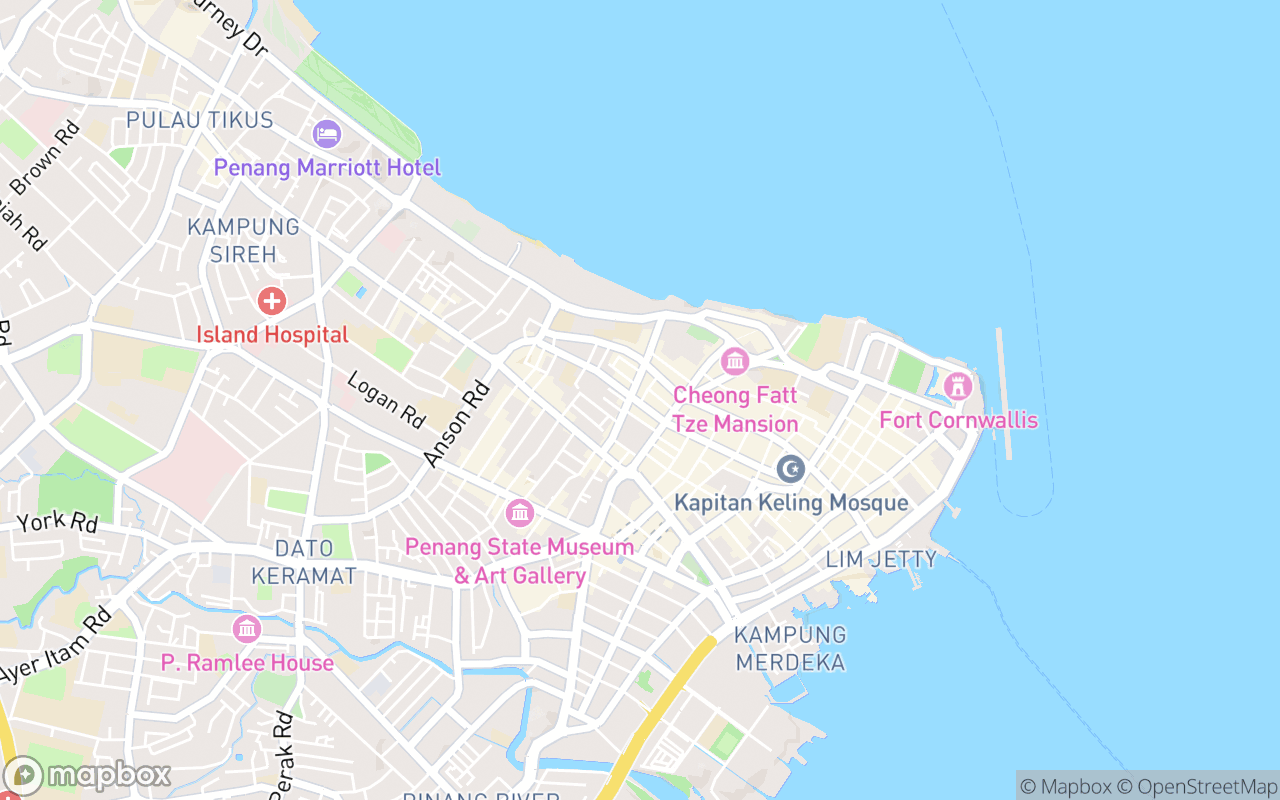Map showing the location of Hotel Penaga George Town