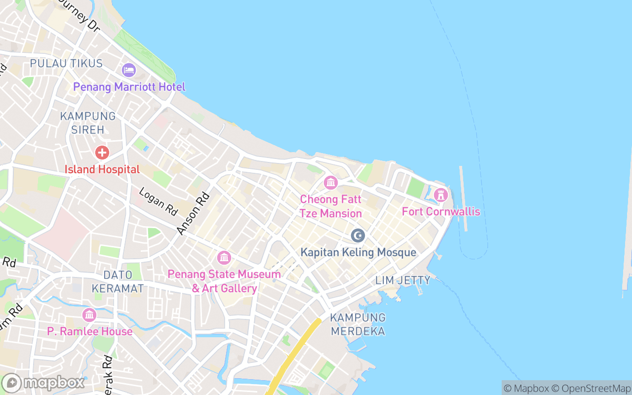 Map showing the location of Benggali Mosque