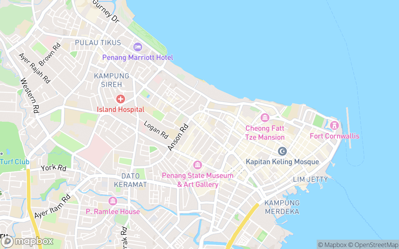 Map showing the location of Urban Artisan Cafe