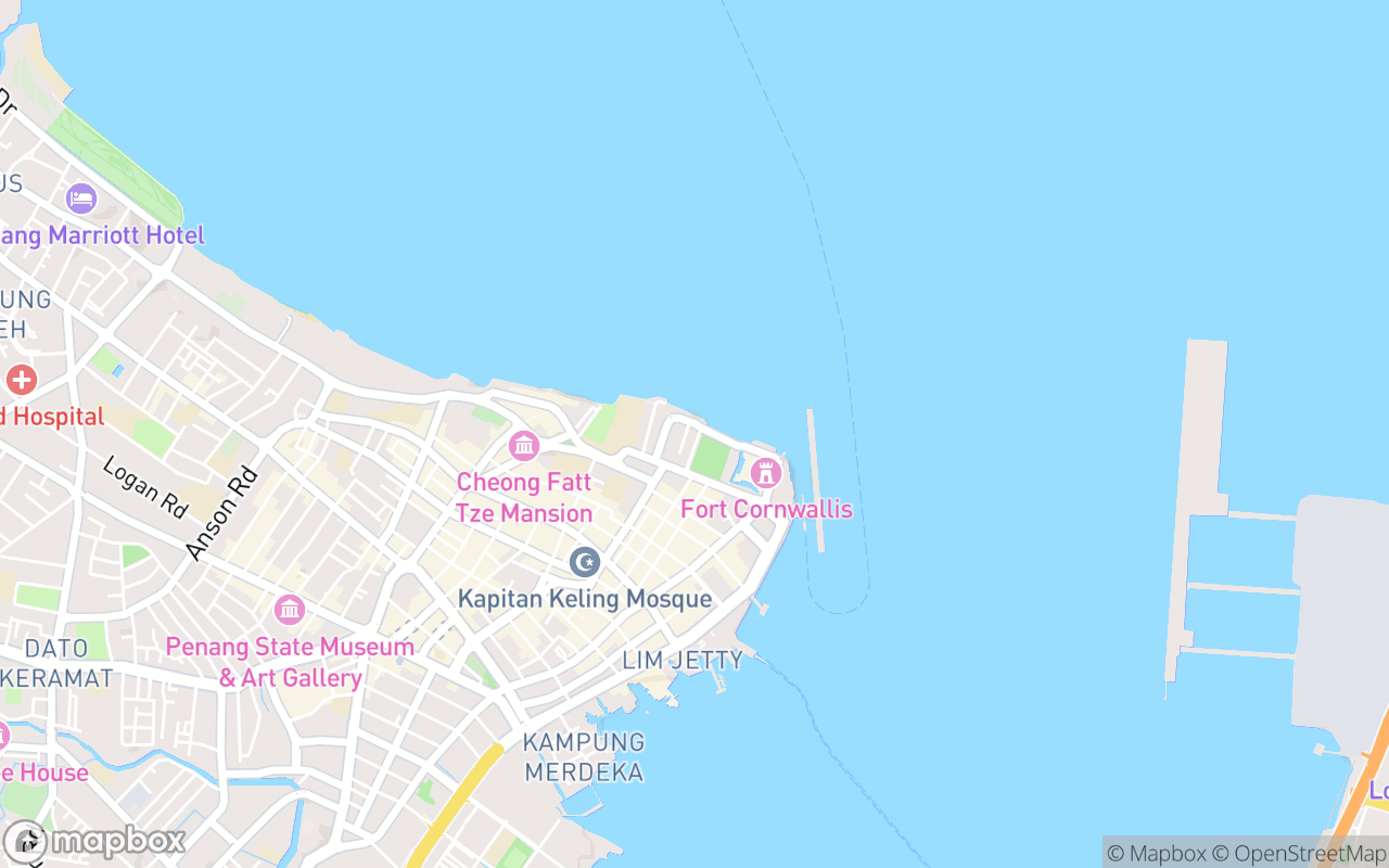 Map showing the location of Penang City Hall