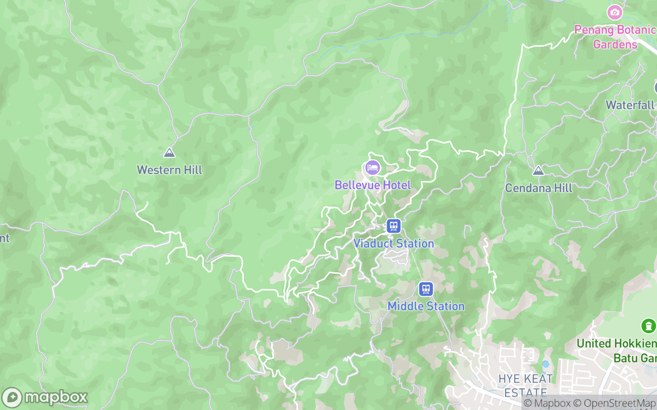 Map showing the location of The Habitat Penang Hill