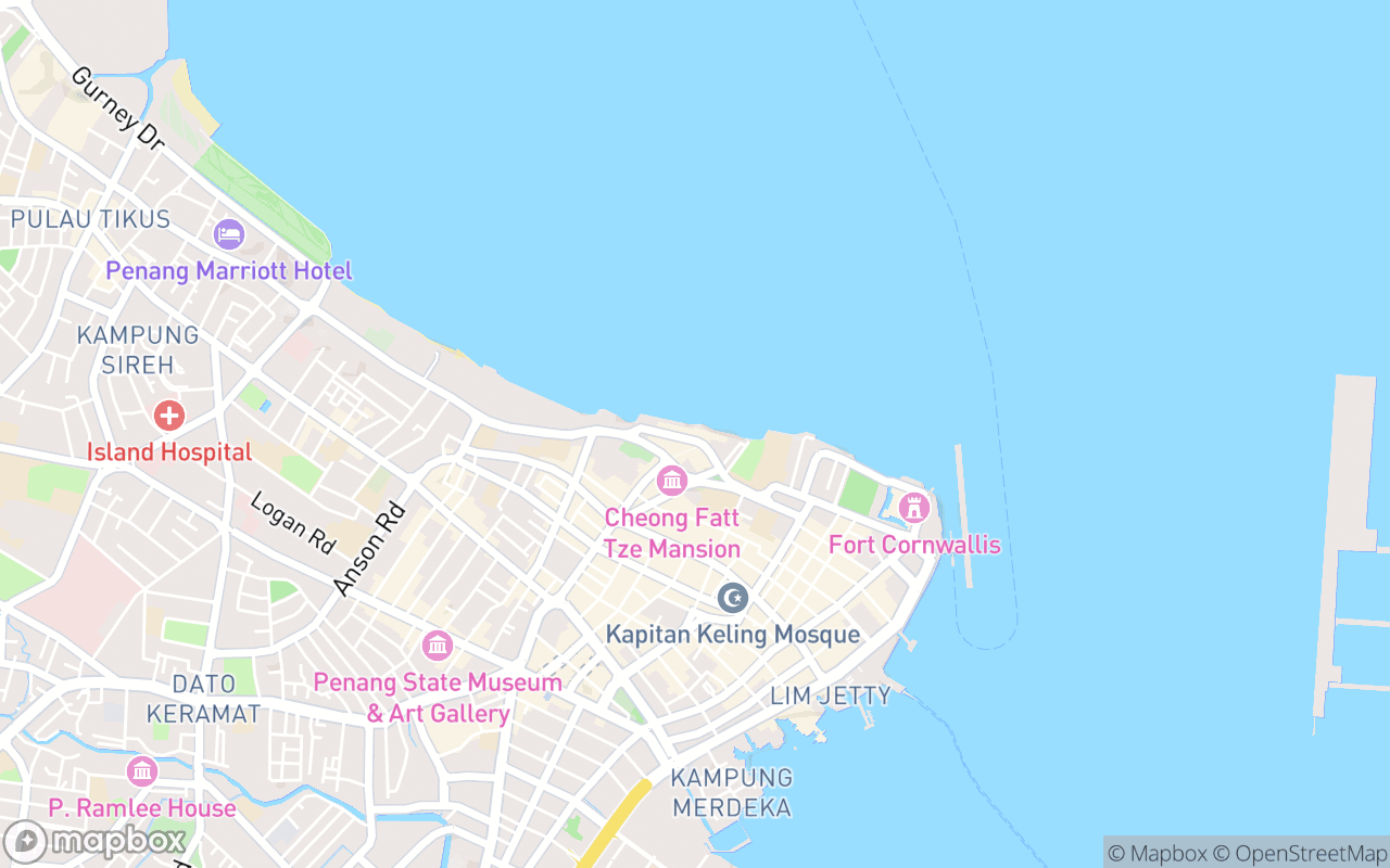 Map showing the location of Panpuri Organic Spa Penang