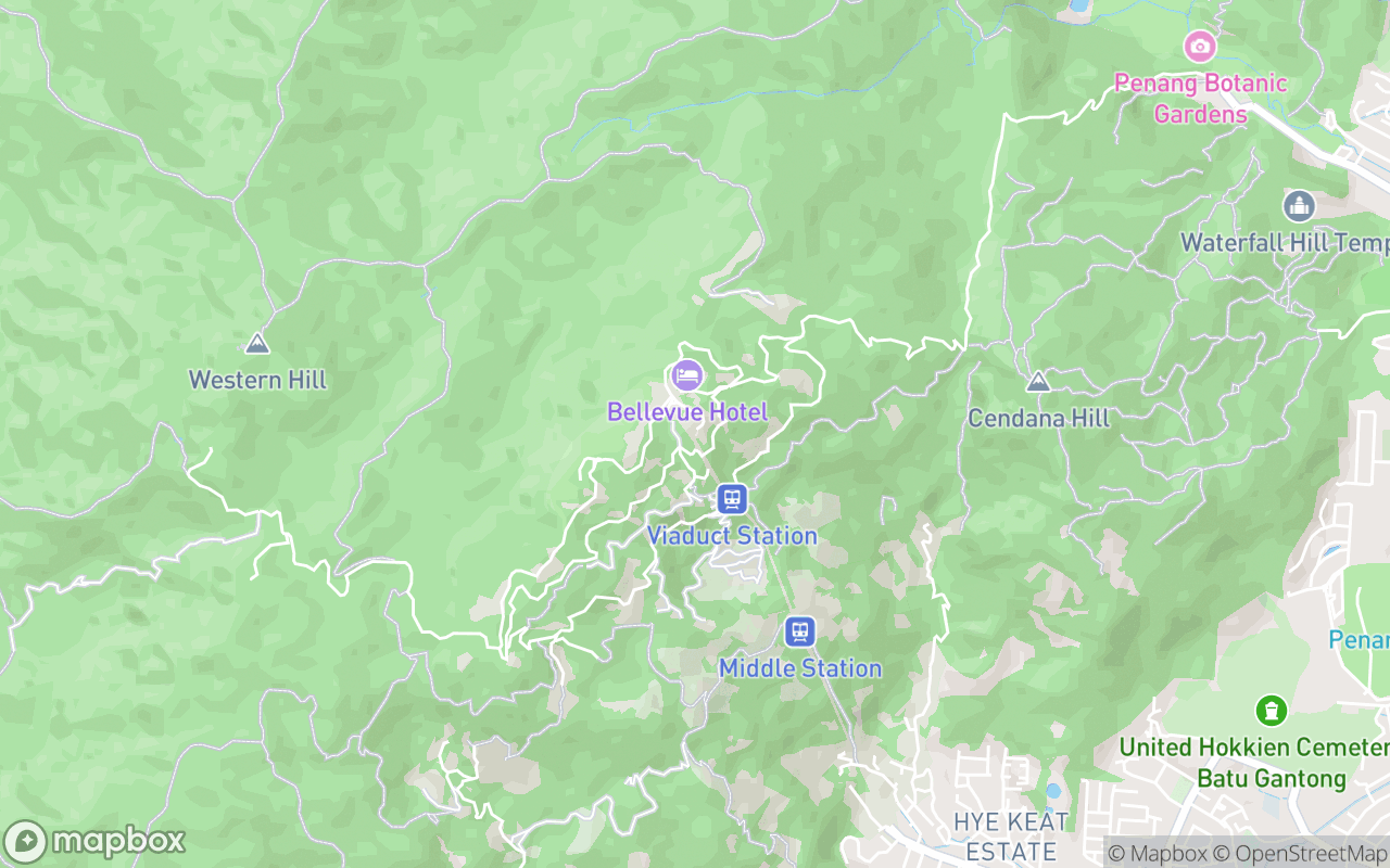 Map showing the location of Penang Hill