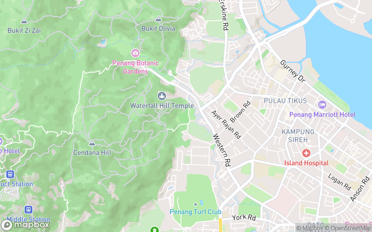 Map showing the location of Penang Municipal Park