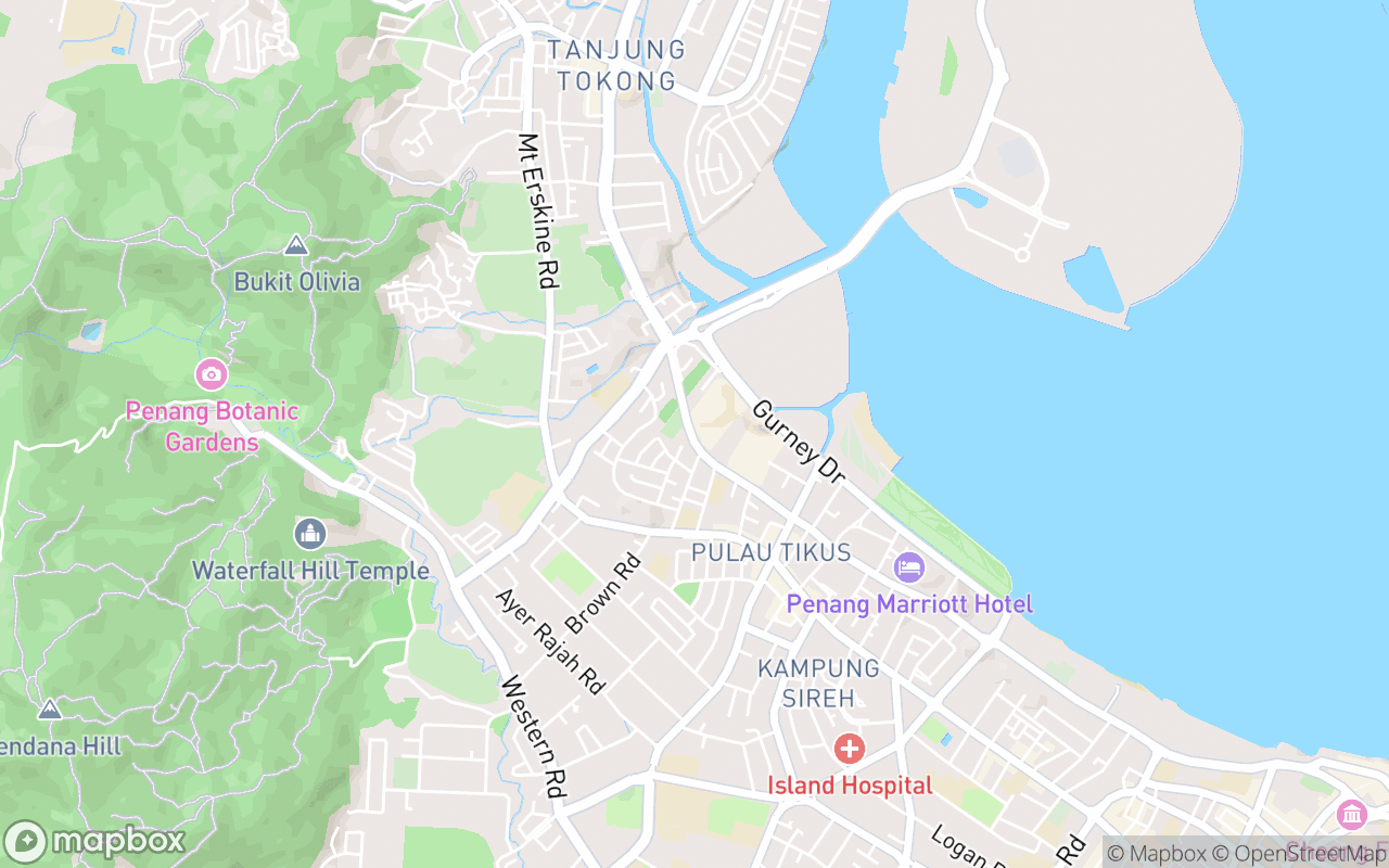 Map showing the location of LinkBike Station 21 : Kelawai Road