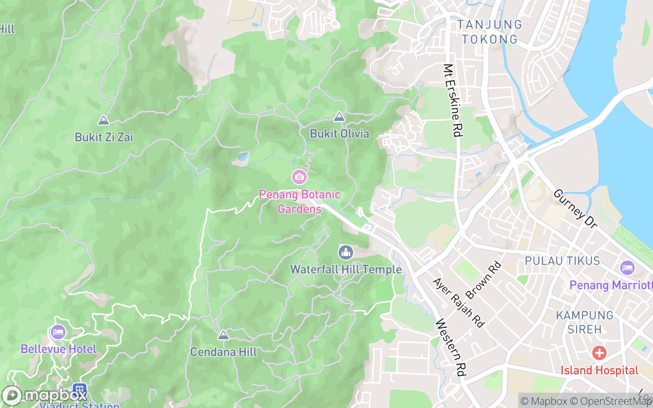 Map showing the location of LinkBike Station 27 : Penang Botanical Garden