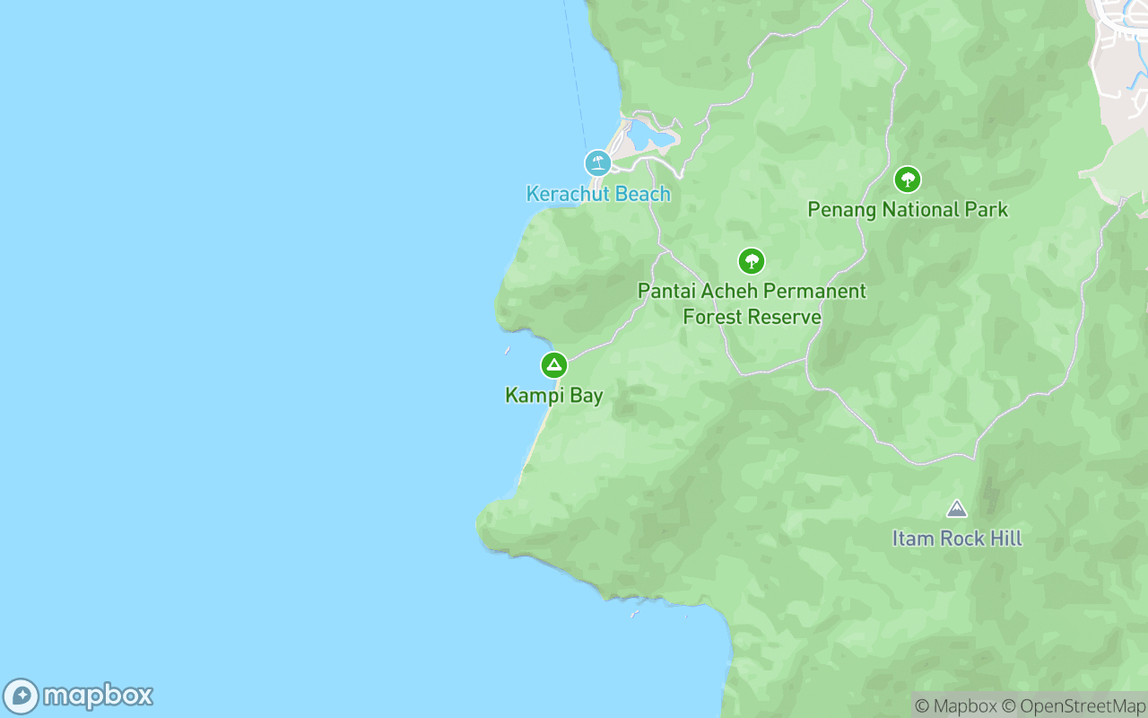 Map showing the location of Teluk Kampi Beach