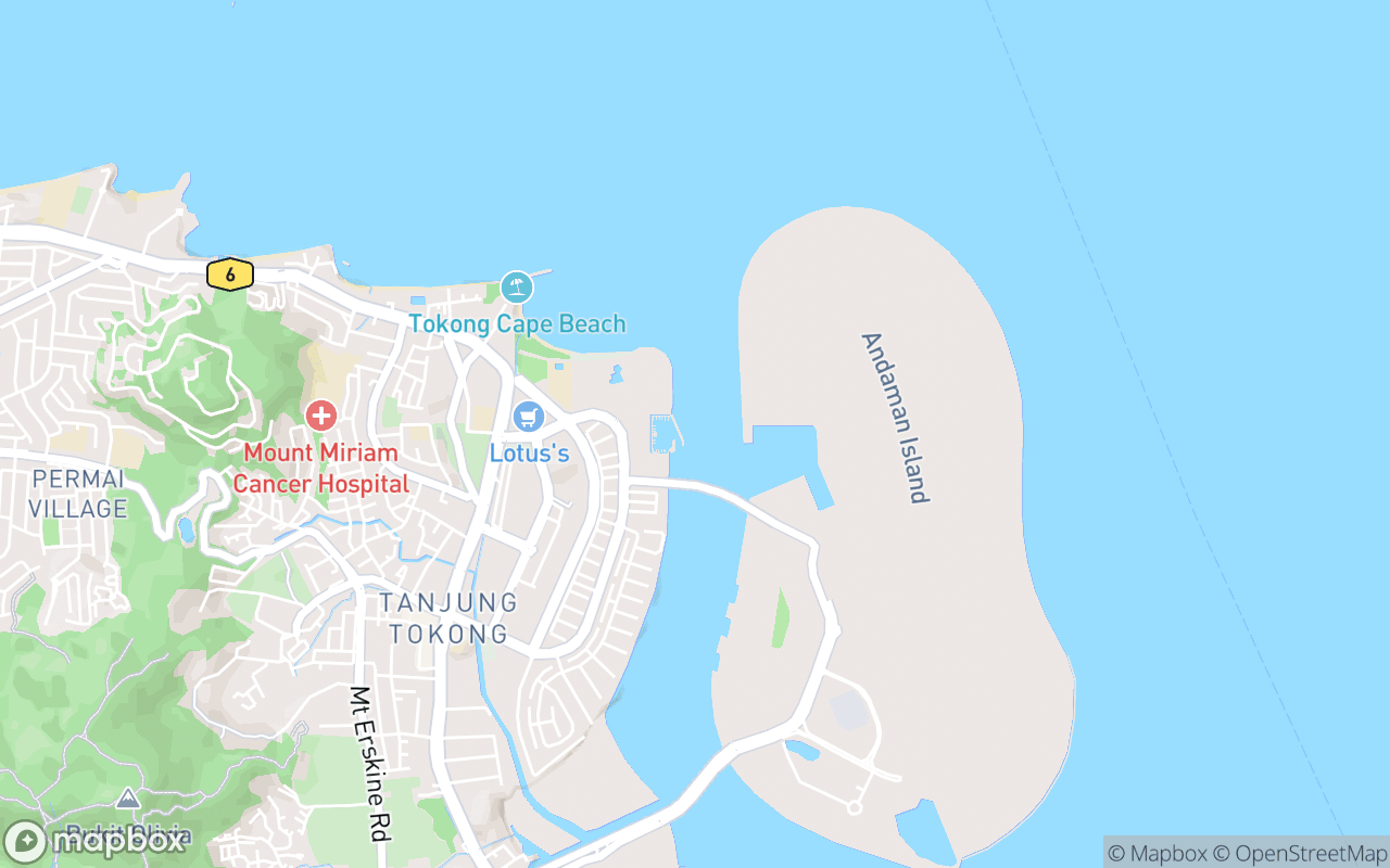 Map showing the location of Sunset Cruise (Penang)