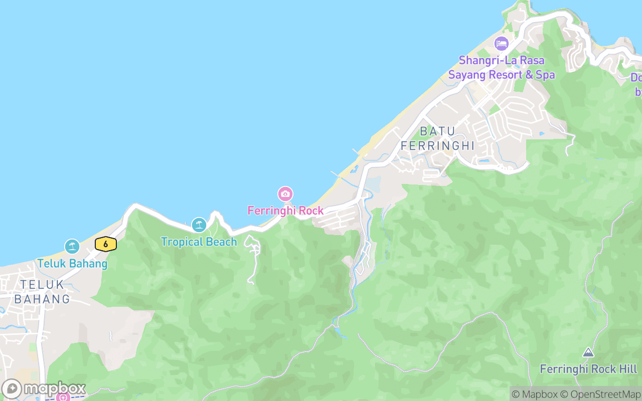 Map showing the location of Pantai Kilat