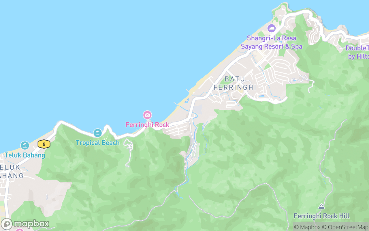Map showing the location of Bayview Beach Resort