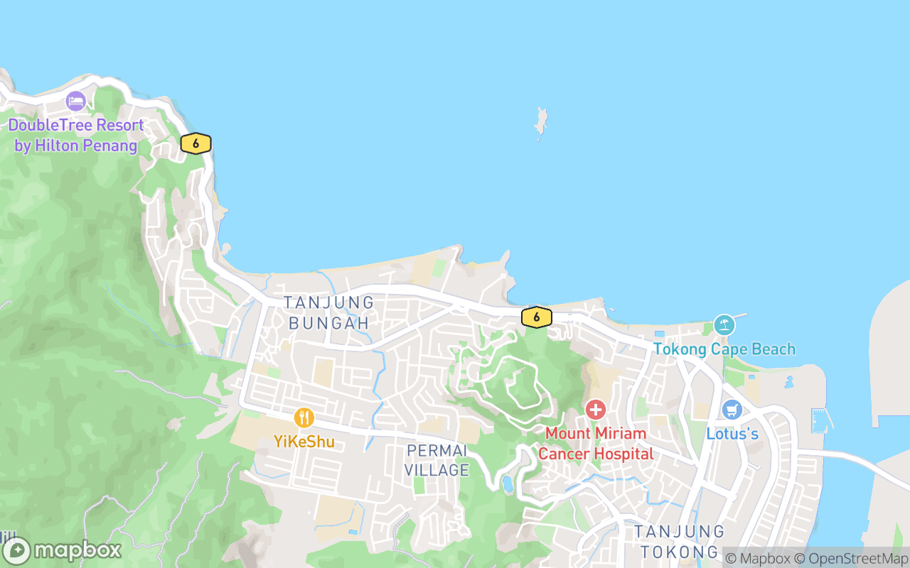 Map showing the location of M Social Resort Penang