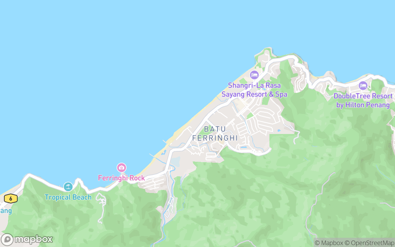 Map showing the location of PARKROYAL Penang Resort