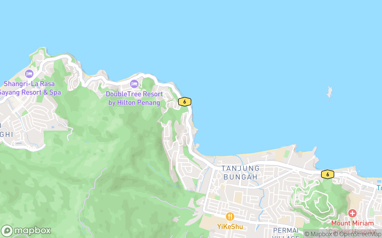 Map showing the location of Biru Biru By The Island