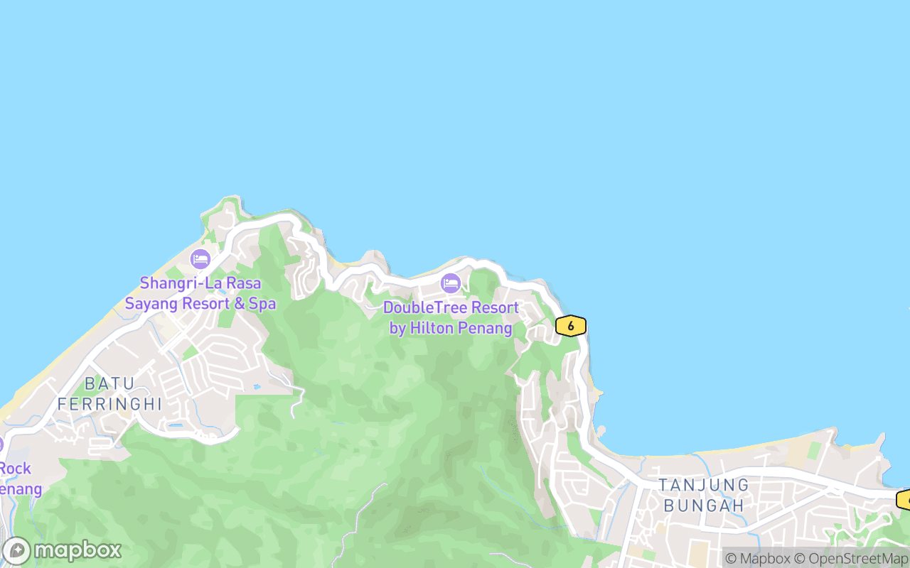 Map showing the location of DoubleTree Resort by Hilton Penang