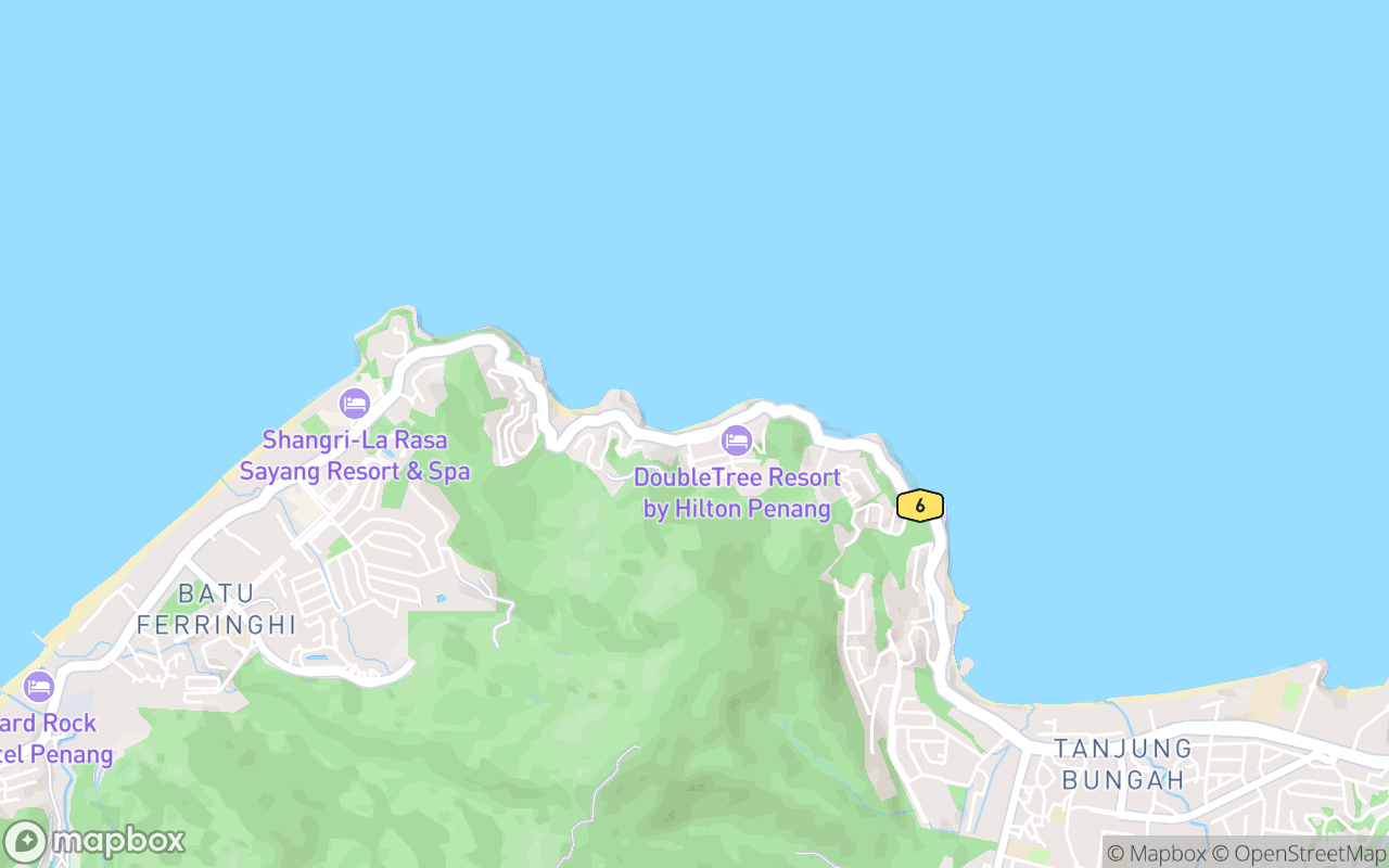 Map showing the location of Pantai Miami
