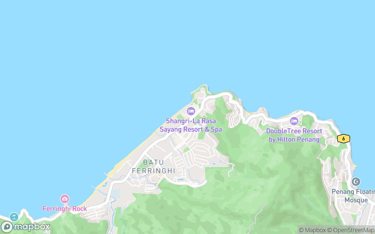 Map showing the location of Shangri-La Rasa Sayang